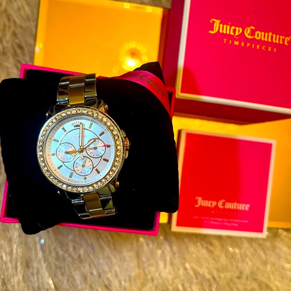 Juicy Couture Timepieces Silver and Gold Watch *brand new battery